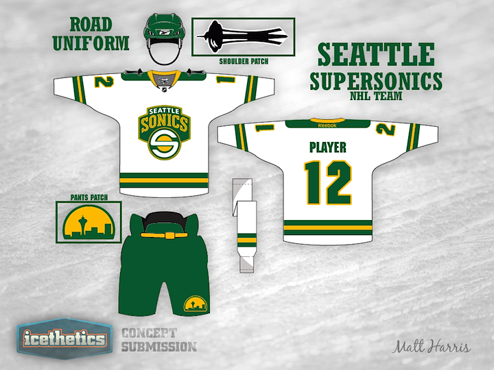 Seattle supersonics sales hockey jersey