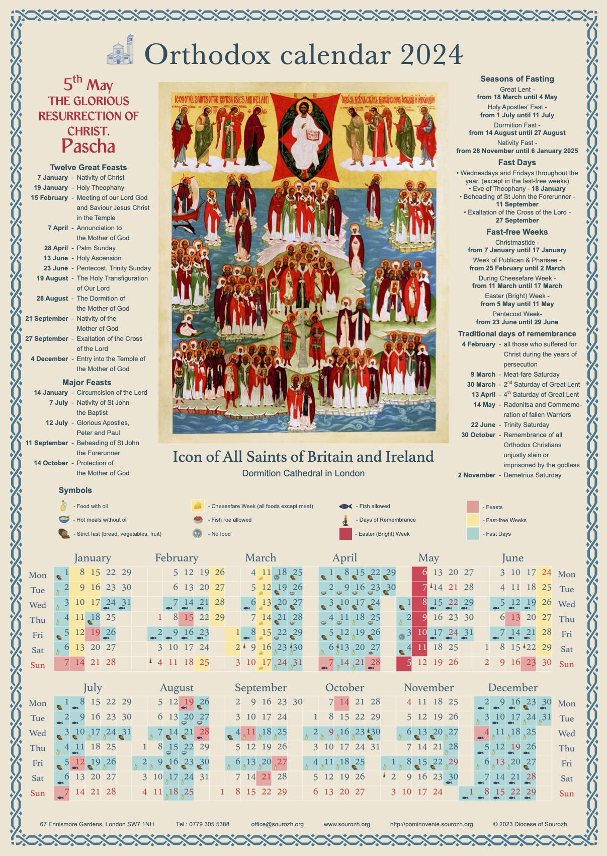 2024 Church Wall Calendars published News and Announcements Diocese