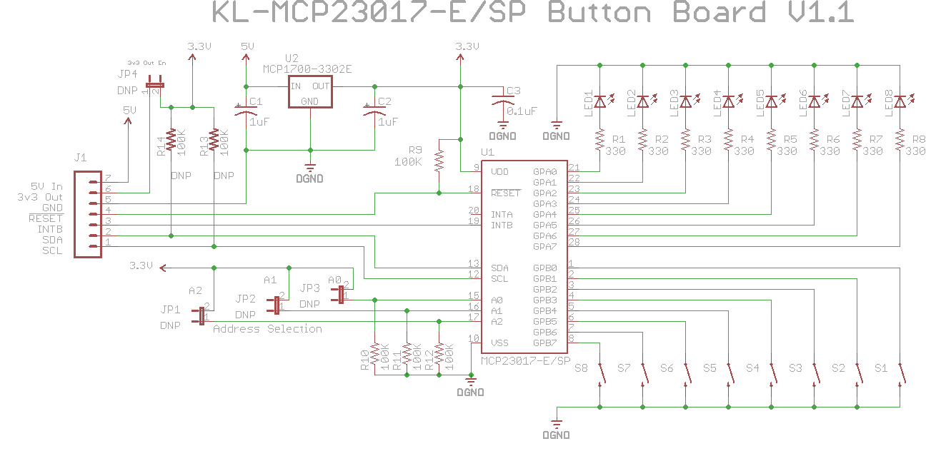 Mcp23017 схема подключения